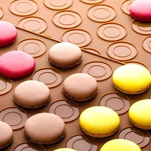 Close-up of nonstick macaron mat surface