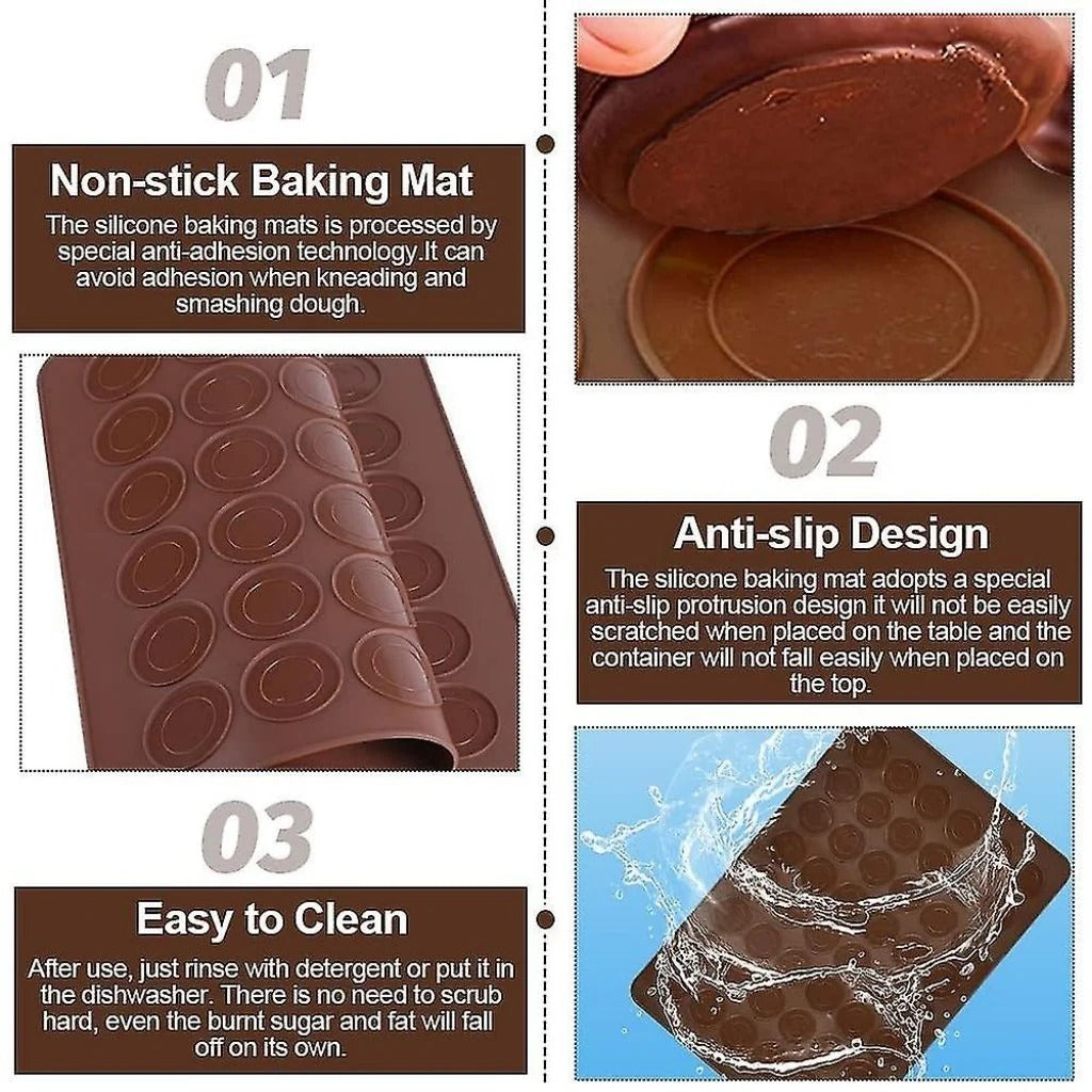 Flexible silicone mat being bent for easy release