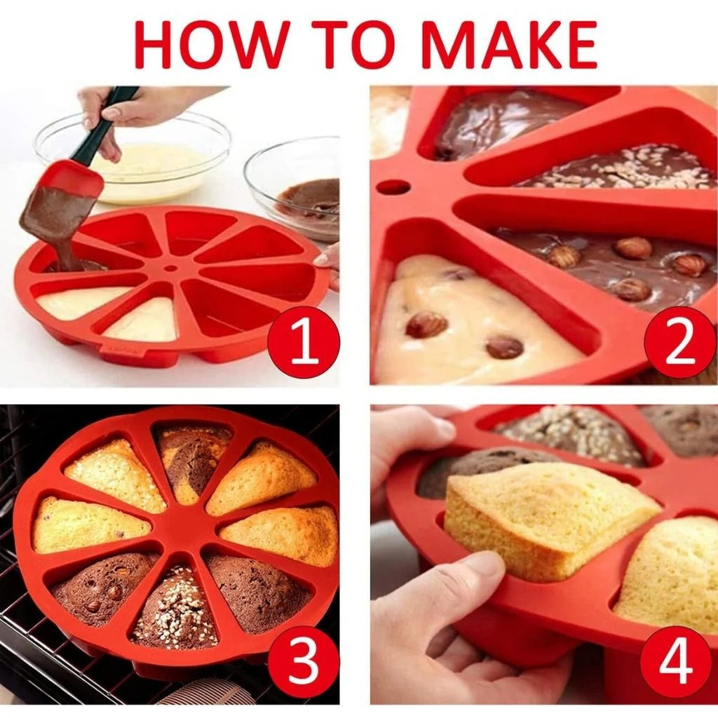 Top-down view of cake mold segments
